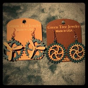 LASER CUT GEAR EARRINGS